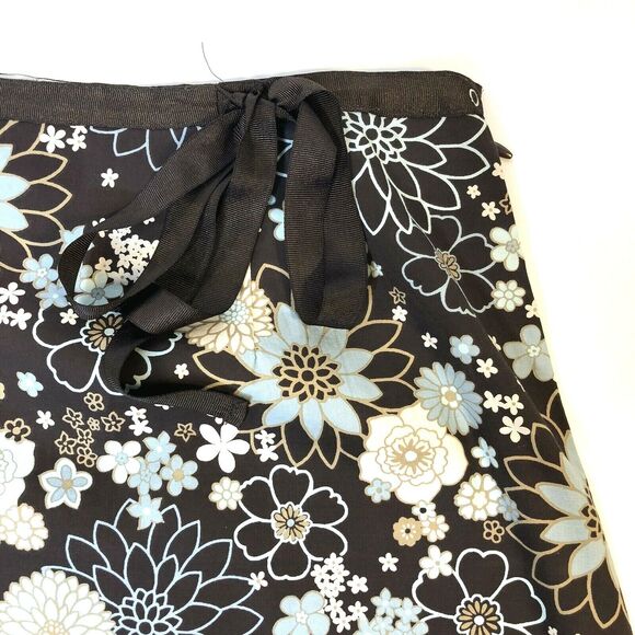 Y2K LAPIS Floral Skirt Brown Blue White A Line Unlined Side Zip Boho Womens P/M - Picture 7 of 10